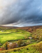 Dark skies over Littondale, Yorkshire Dales, England. EL006