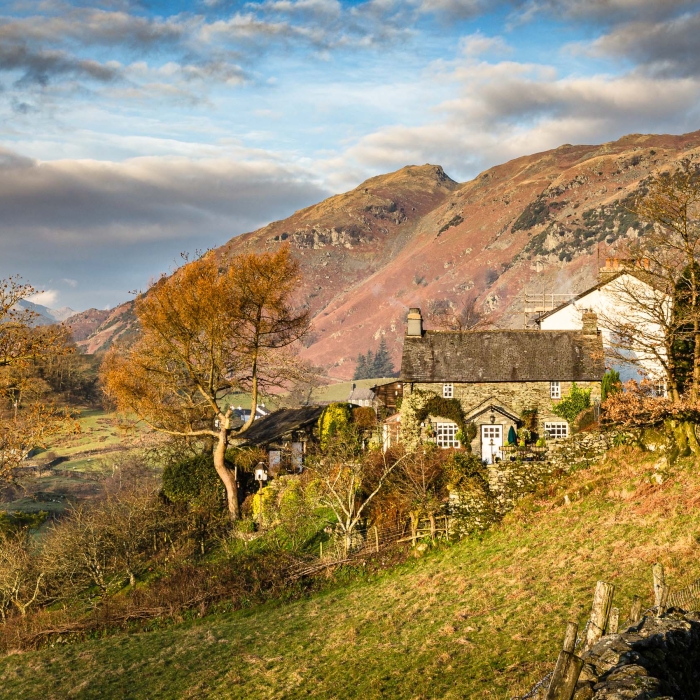 View from Little Langdale to Wetherlam, Cumbria, England. EL024