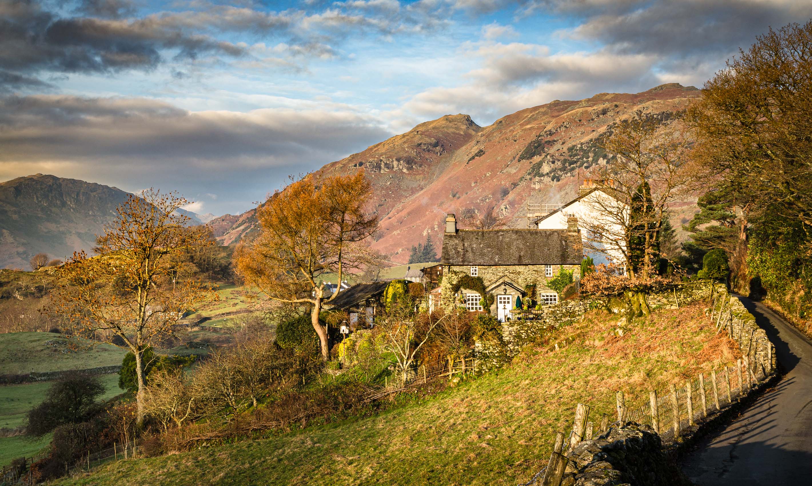 View from Little Langdale to Wetherlam, Cumbria, England. EL024