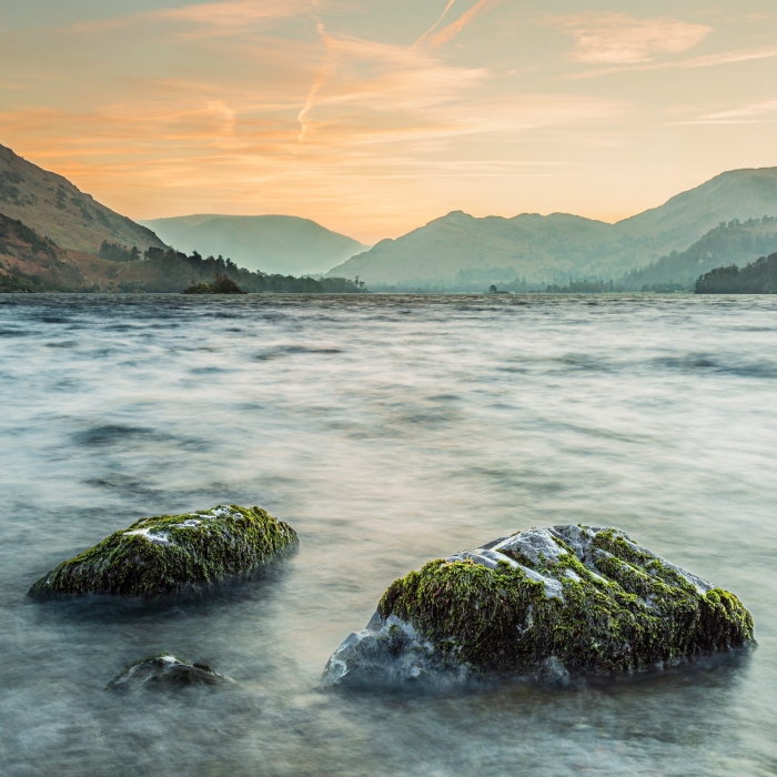 Ullswater at dusk, the lake District, Cumbria, England. EL016