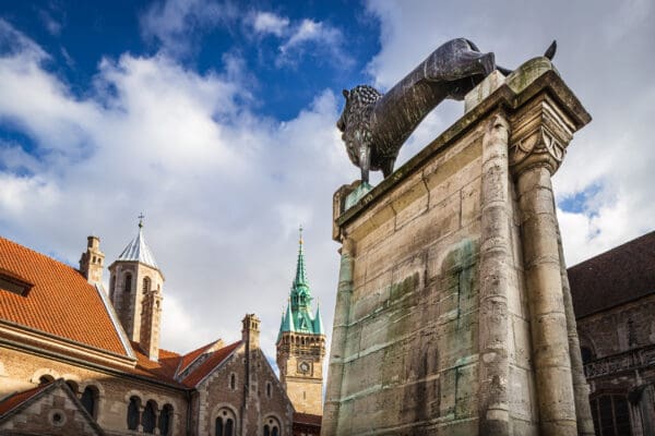 The Brunswick Lion in the Burgplatz, Braunschweig, Germany. BS010