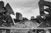 View from pedestrian bridge at an intersection in Beijing, China. ZM011