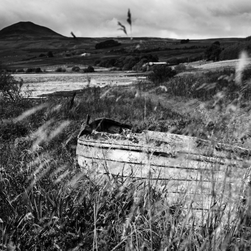 Abandoned boat at Ballo Reservoir, Fife, Scotland. SM011