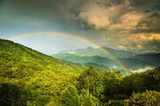 Rainbow over Buckeye Knob  from Green Knob Overlook, Blue Ridge Parkway, North Carolina, USA. NC006