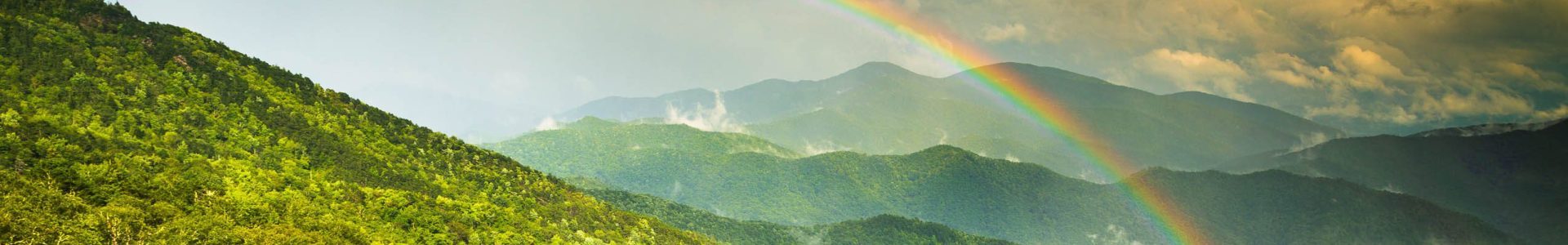 Rainbow over Buckeye Knob  from Green Knob Overlook, Blue Ridge Parkway, North Carolina, USA. NC006