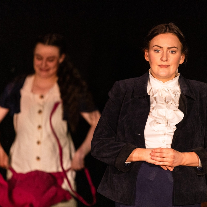 Lori Flannigan as Jean Armour and Nina Gray as Sarah in Fearless Players' 'Armour: A Herstory of the Scottish Bard'. FP022