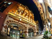 Fisheye view of the exterior of the Palau de Musica, Barcelona, Spain BC030