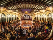 Fisheye view of the interior of the Palau de Musica, Barcelona, Spain BC029