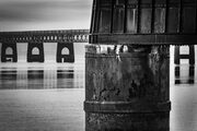 Support pillar of the Tay Road Bridge, Dundee, Scotland. SM027