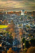 View of Menzieshill water tower.from Dundee Law, Dundee, Scotland.