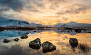 Sunset behind the Black Mount, Rannoch Moor, Scotland. LR008