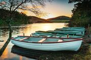 Boats on Glencorse Reservoir, Midlothian, Scotland. LN008