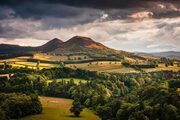 The Eildon Hills from Scott's View, The Borders, Scotland. BD002