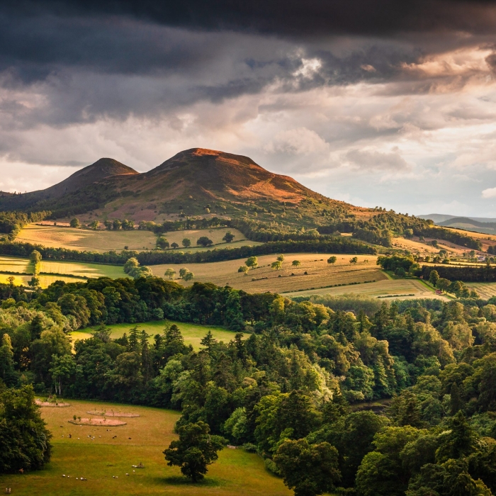The Eildon Hills from Scott's View, The Borders, Scotland. BD002