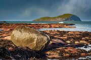 Craigleith Island, from North Berwick, East Lothian, Scotland. LN005