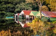 Boathouses on Loch Ard, The Trossachs, Scotland. TR001