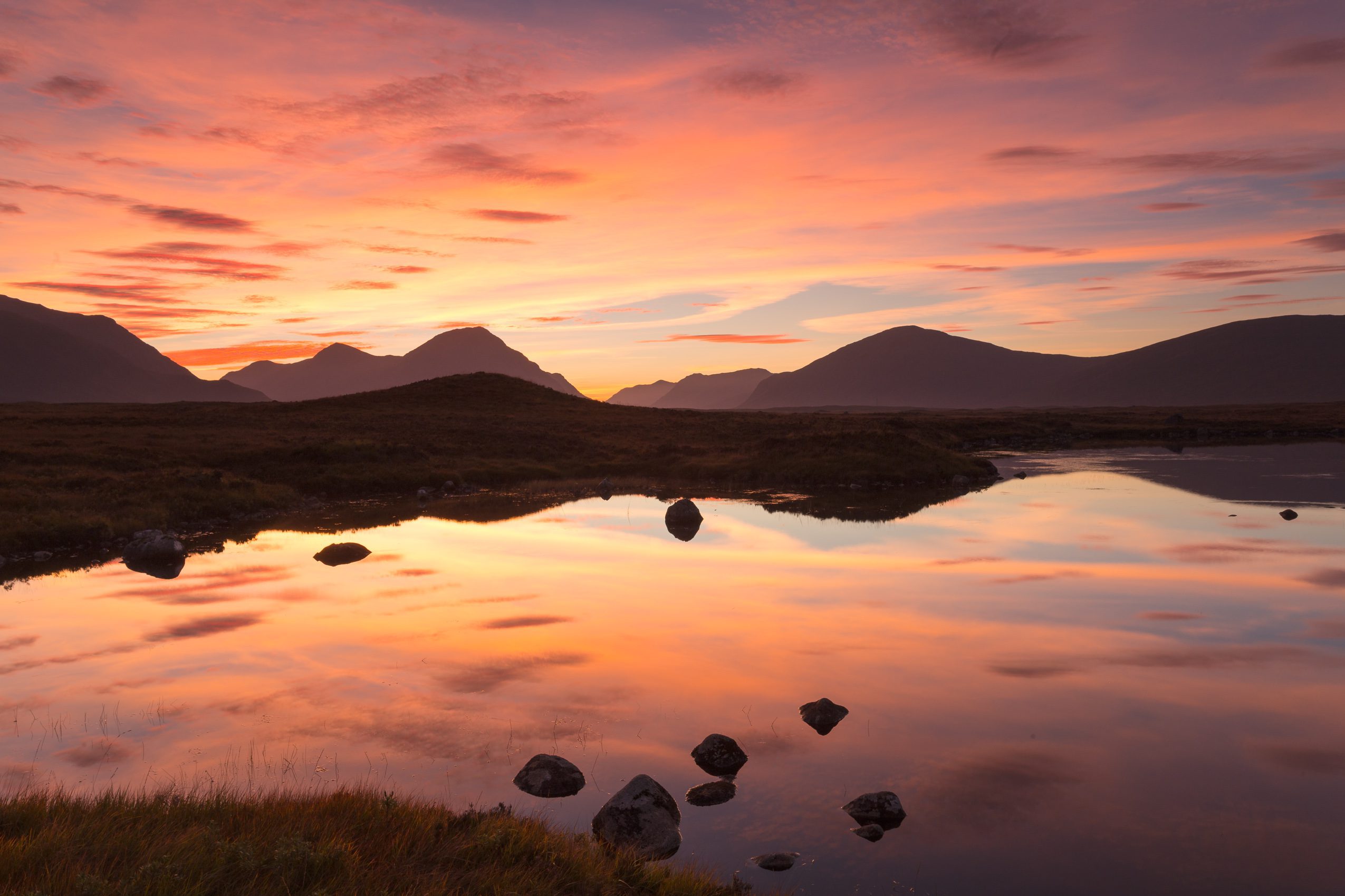 Dusk over the Rannoch Moor, Scotland.