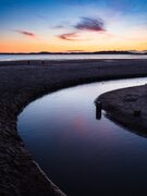 Sunset at Monifieth beach, Angus, Scotland.