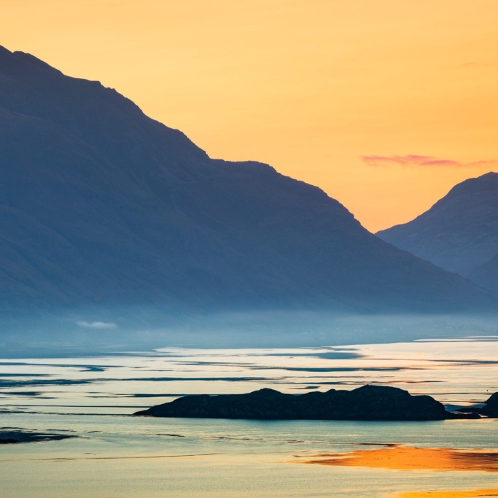 Sunrise over Upper Loch Torridon from Applecross, Wester Ross, Scotland. AP006