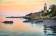 The disused Tayport East Lighthouse at dusk. Firth of Tay, Scotland RT005