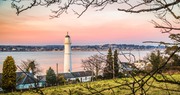 Tayport West Lighthouse at dusk, Fife, Scotland RT007