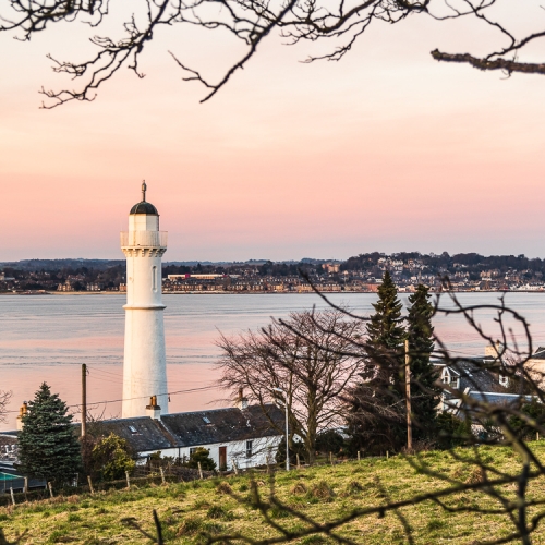 Tayport West Lighthouse at dusk, Fife, Scotland RT007