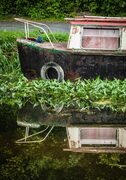 Barge on a lateral canal of the Barrow Navigation at St Mullin's (Tigh Moling), County Carlow, Ireland. BR005