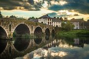 The 18th century stone bridge over the River Barrow at Graiguenamanagh, County Kilkenny, Ireland. BR014