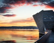 Sunset over the Tay, Dundee, Scotland.