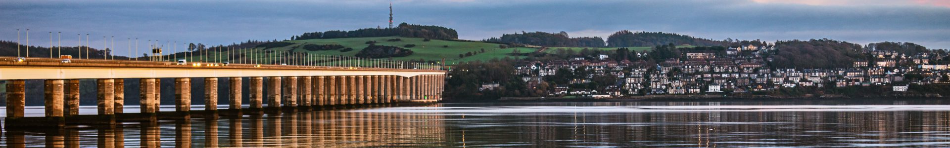 Sunset over the Tay, Dundee, Scotland.