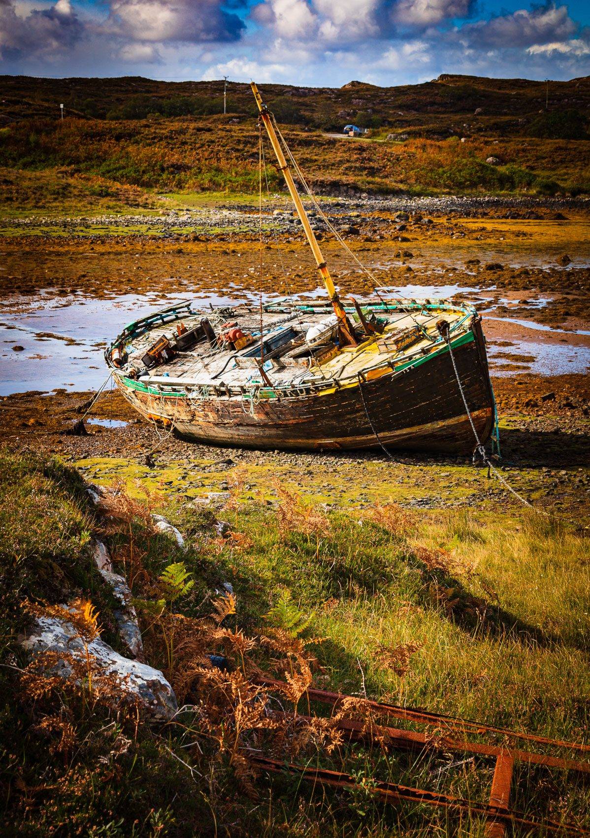 Abandoned boat at Culduie, Applecross, Scotland. AP031