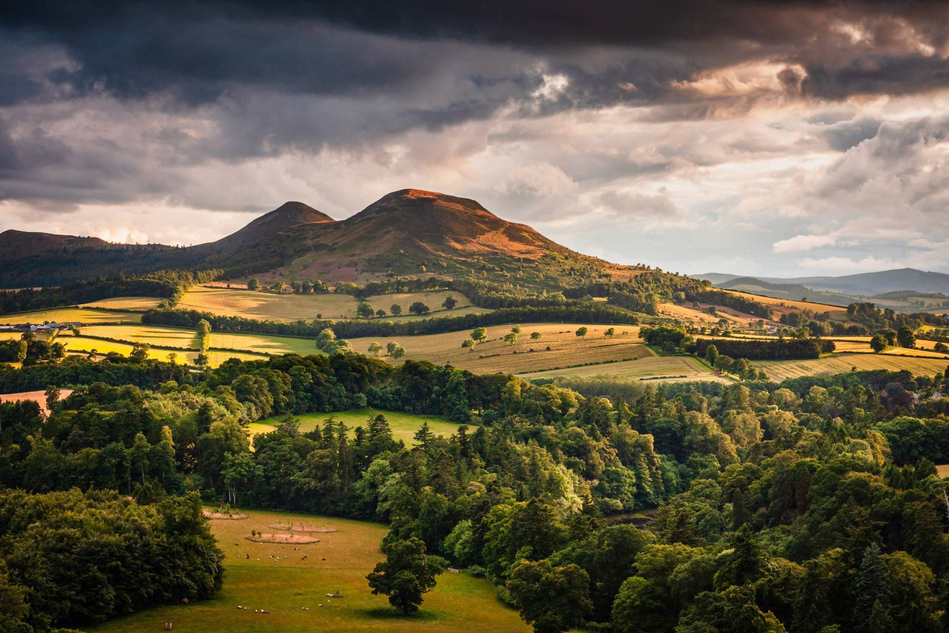 The Eildon Hills from Scott's View, The Borders, Scotland. BD002