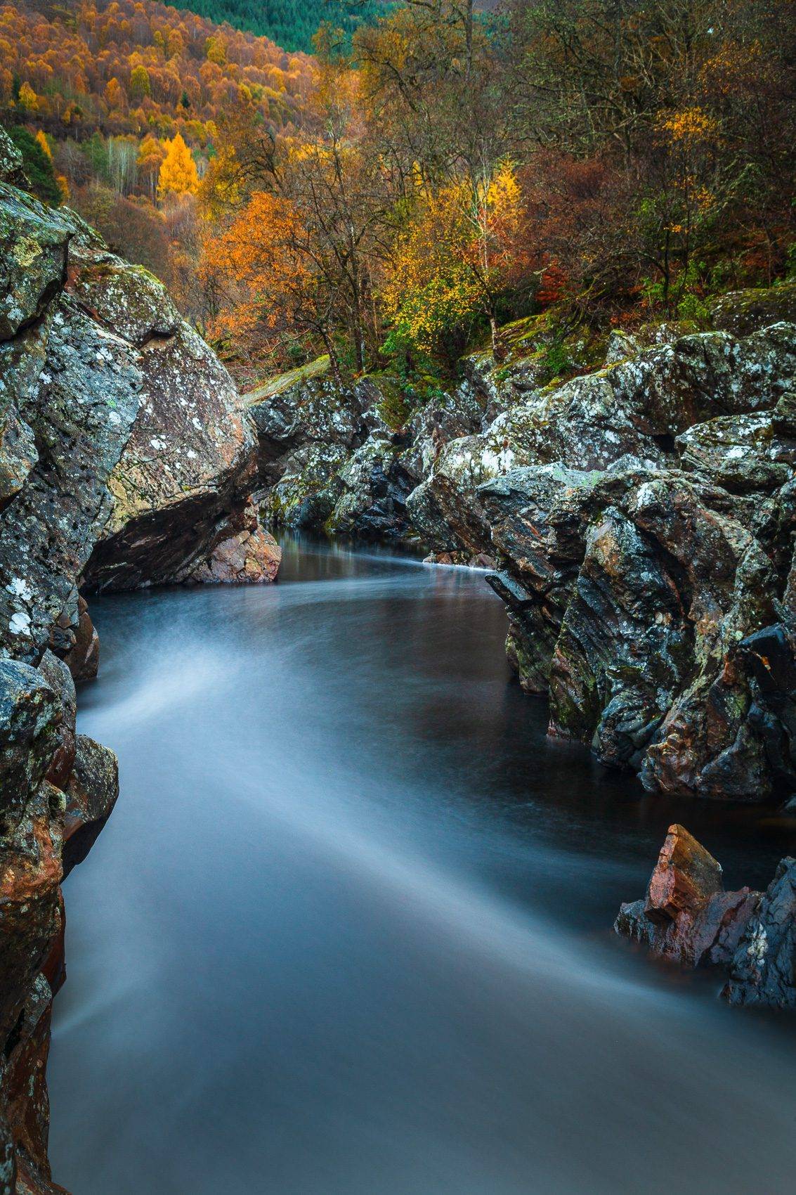 The Soldier's Leap at Killicrankie on the River Garry, Perthshire, Scotland.